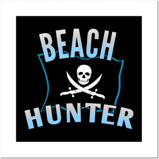 Metal detecting pirate beach Hunter Posters and Art